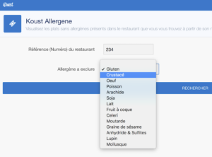 Tableau allergène